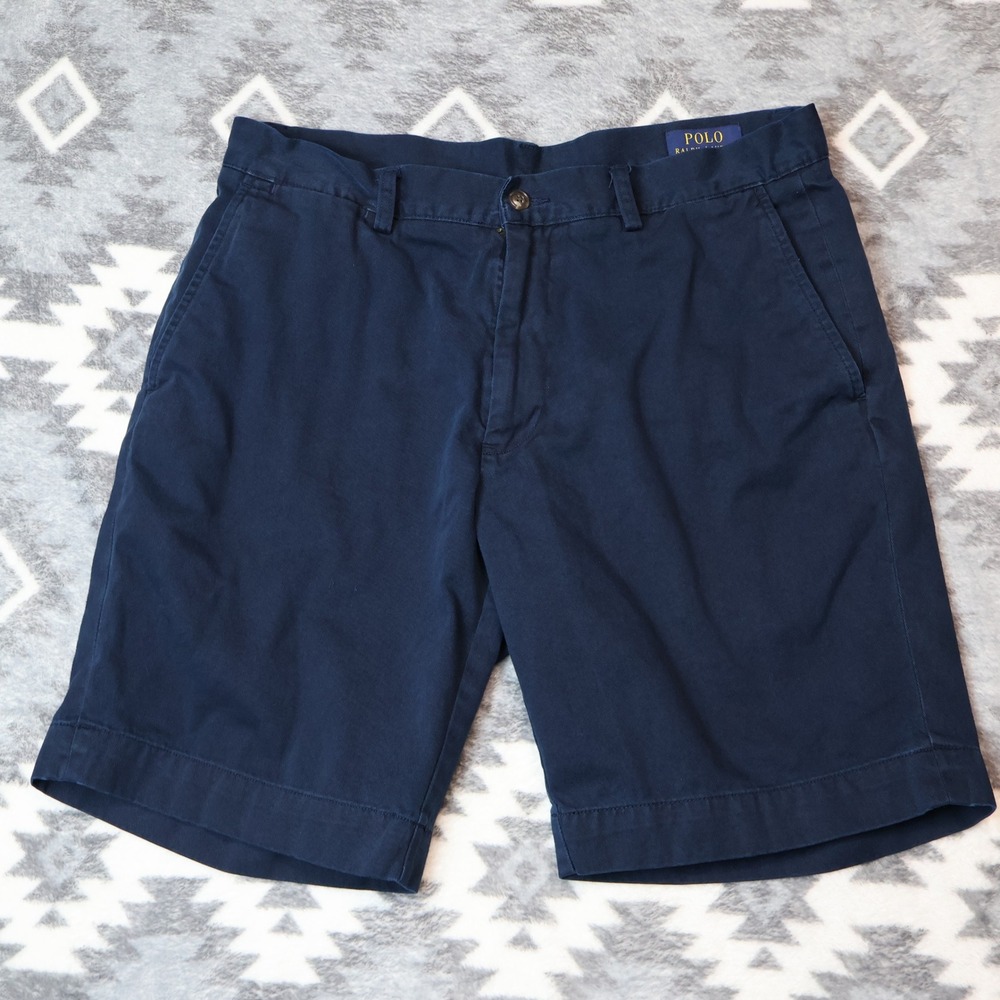 Polo Ralph Lauren Navy Blue Chino Shorts Classic Fit Mens 34x9" Inseam